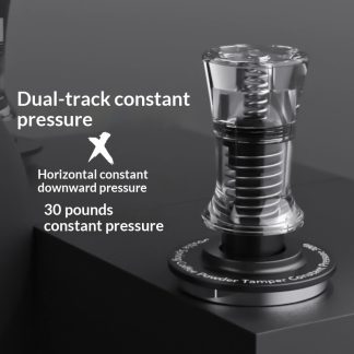 Espresso-Tamper 58 mm · Doppelfeder, transparent (konstanter Anpressdruck)